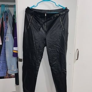 faux leather pants